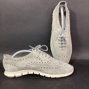 Cole Haan Grand Os -Women's Sz 8.5(B) -Gray Suede -Oxford Dress Shoes D44059
